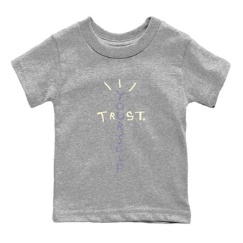 Air Jordan 5 Indigo Haze Sneaker Match Tees Trust Yourself Sneaker Tees 5s Indigo Haze Sneaker Release Tees Kids Shirts Heather Grey 2