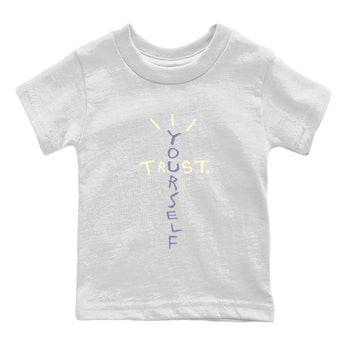 Air Jordan 5 Indigo Haze Sneaker Match Tees Trust Yourself Sneaker Tees 5s Indigo Haze Sneaker Release Tees Kids Shirts White 2