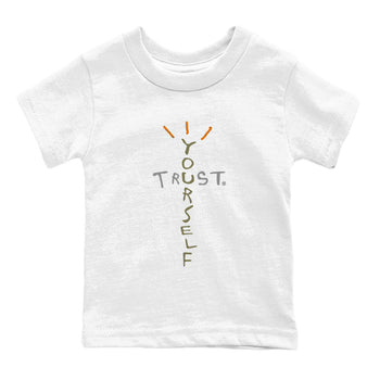 Air Jordan 5 Olive shirt to match jordans Trust Yourself sneaker tees 5s Olive SNRT sneaker release tees baby toddler White 2 cotton Shirt