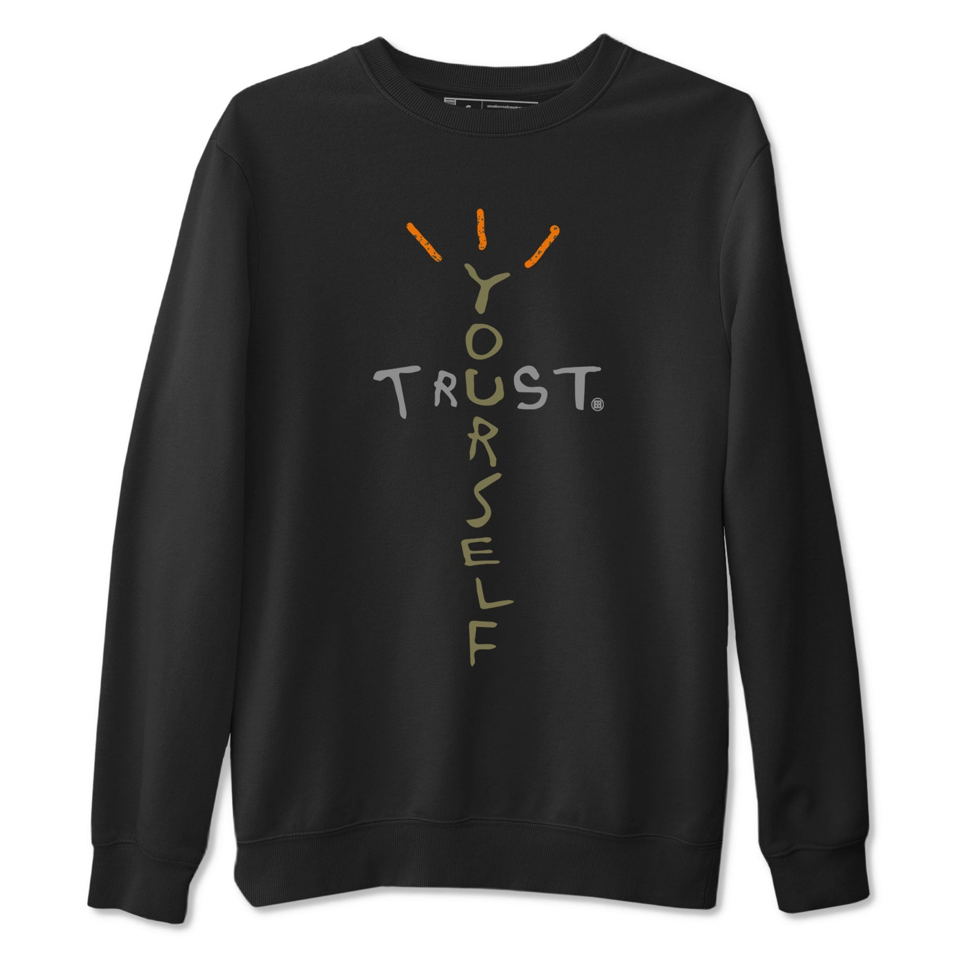 Air Jordan 5 Olive shirt to match jordans Trust Yourself sneaker tees 5s Olive SNRT Sneaker Release Tees unisex cotton Black 2 crew neck shirt