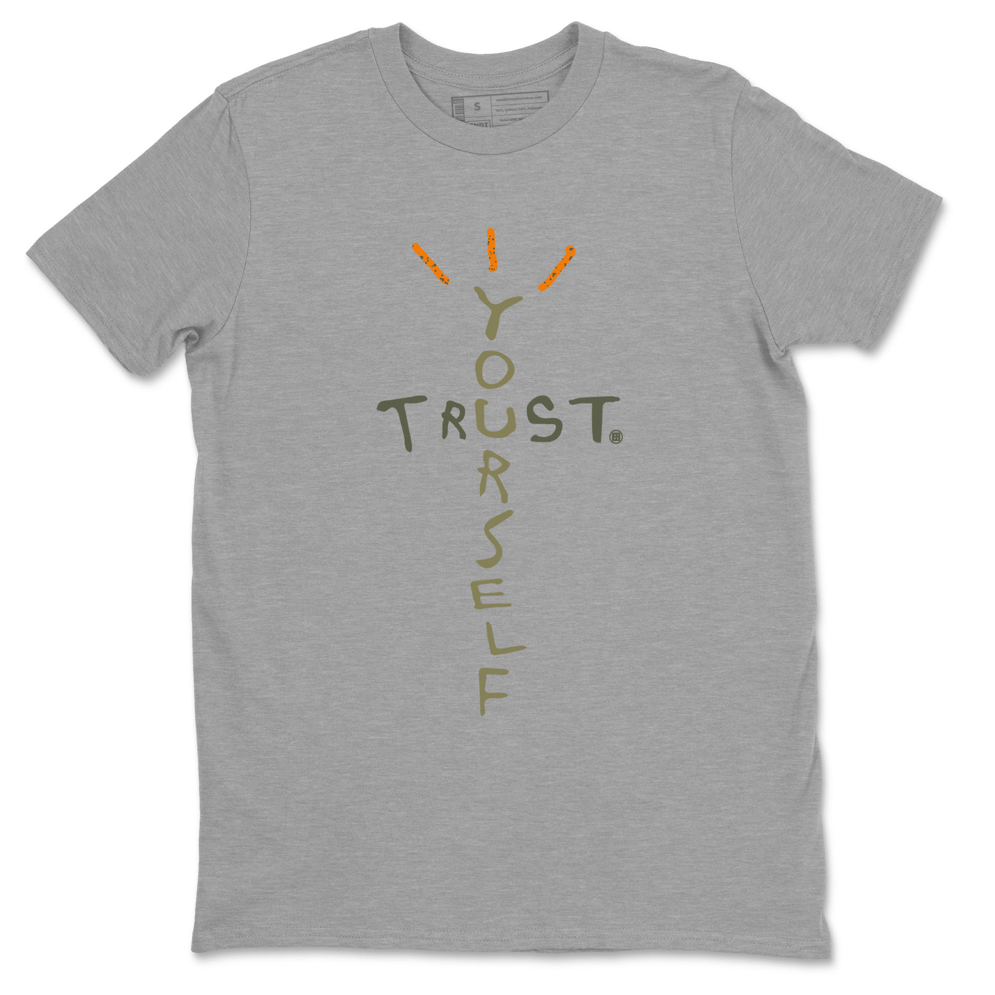 Air Jordan 5 Olive shirt to match jordans Trust Yourself sneaker tees 5s Olive SNRT Sneaker Release Tees unisex cotton Heather Grey 2 crew neck shirt