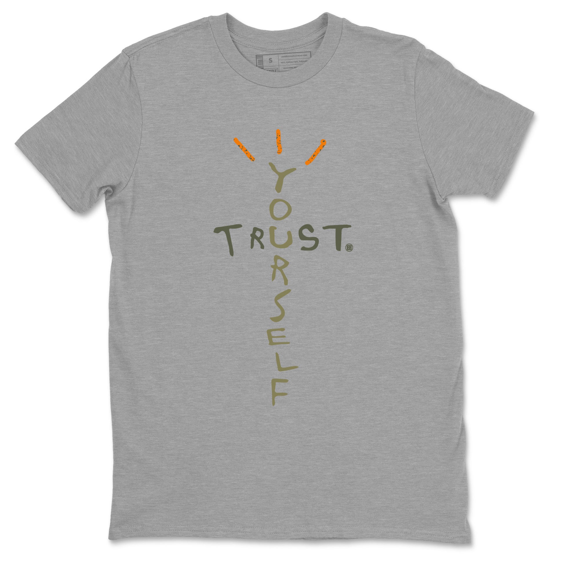 Air Jordan 5 Olive shirt to match jordans Trust Yourself sneaker tees 5s Olive SNRT Sneaker Release Tees unisex cotton Heather Grey 2 crew neck shirt