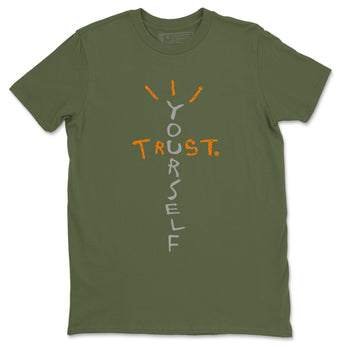 Air Jordan 5 Olive shirt to match jordans Trust Yourself sneaker tees 5s Olive SNRT Sneaker Release Tees unisex cotton Military Green 2 crew neck shirt