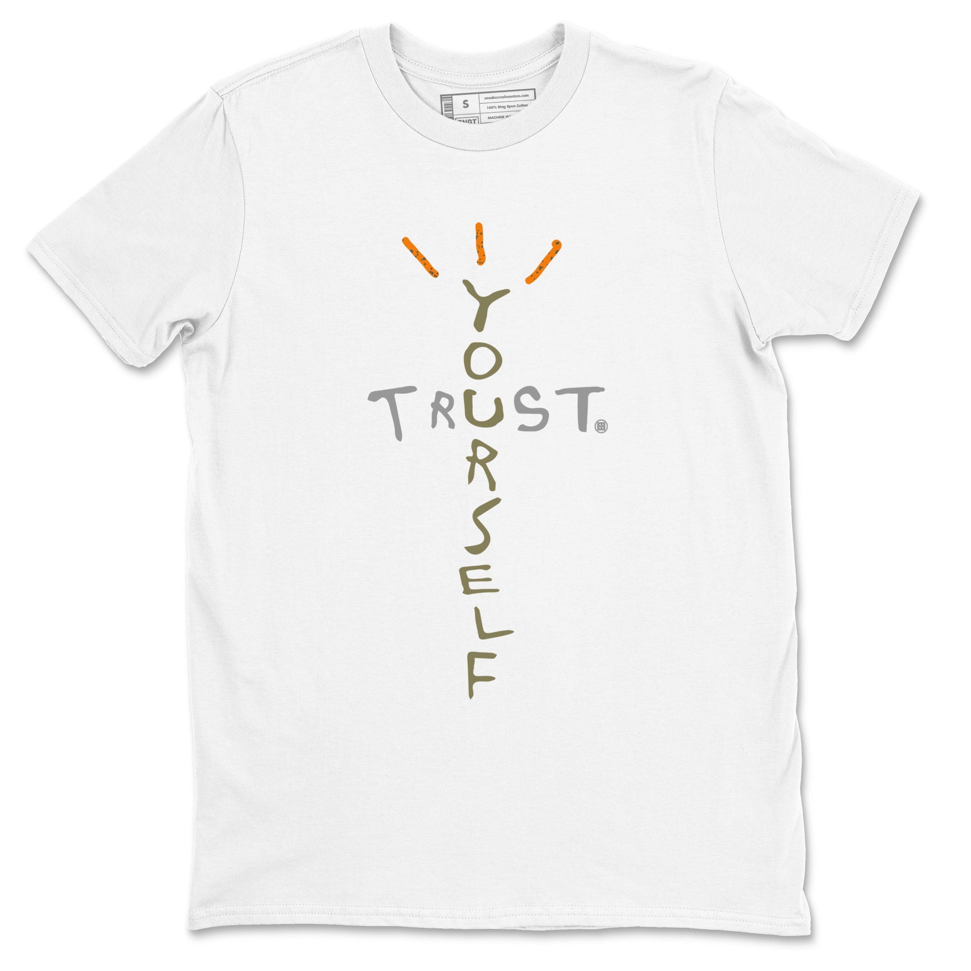 Air Jordan 5 Olive shirt to match jordans Trust Yourself sneaker tees 5s Olive SNRT Sneaker Release Tees unisex cotton White 2 crew neck shirt