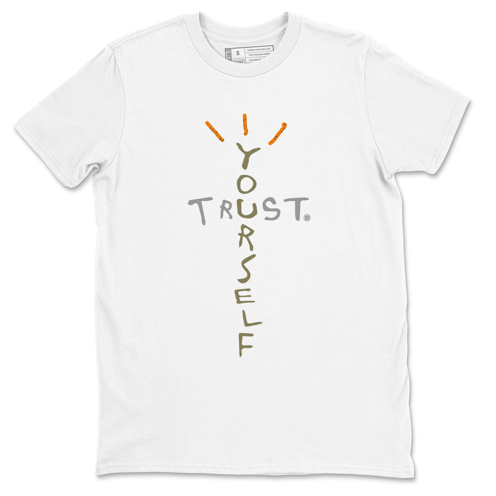 Air Jordan 5 Olive shirt to match jordans Trust Yourself sneaker tees 5s Olive SNRT Sneaker Release Tees unisex cotton White 2 crew neck shirt
