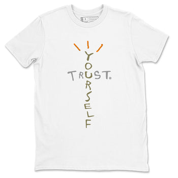 Air Jordan 5 Olive shirt to match jordans Trust Yourself sneaker tees 5s Olive SNRT Sneaker Release Tees unisex cotton White 2 crew neck shirt