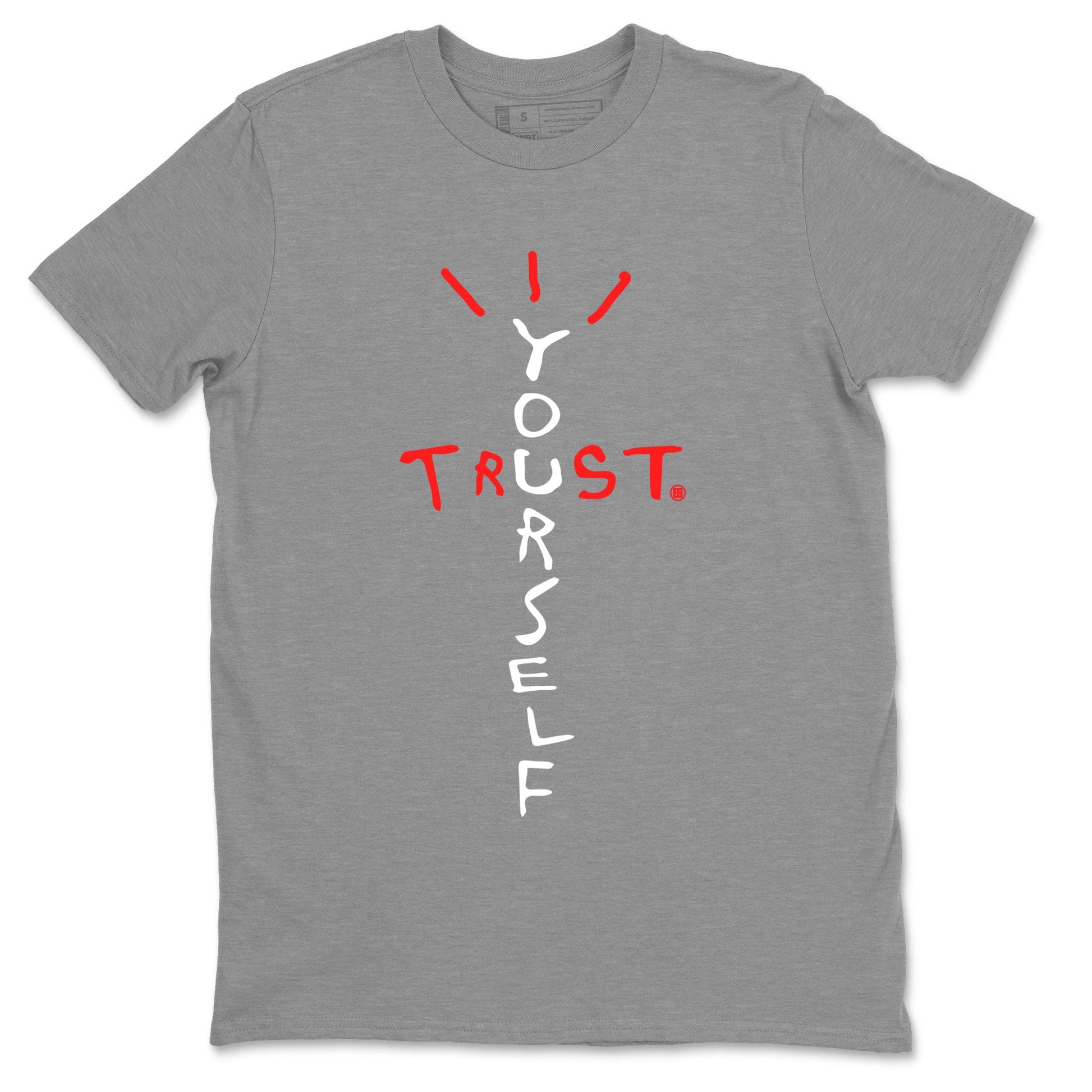 Air Jordan 7 White Infrared Sneaker Match Tees Trust Yourself Sneaker Tees 7s White Infrared SNRT Sneaker Release Tees Unisex Shirts Heather Grey 2