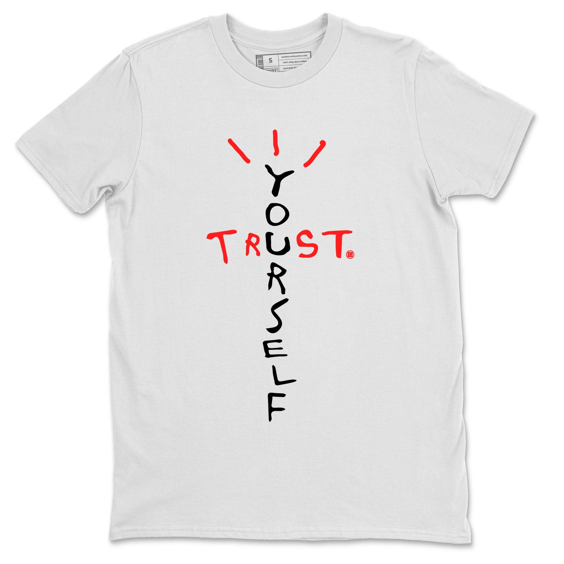 Air Jordan 7 White Infrared Sneaker Match Tees Trust Yourself Sneaker Tees 7s White Infrared SNRT Sneaker Release Tees Unisex Shirts White 2