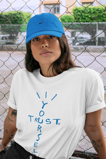 Jordan 1 Travis Scott Fragment Sneaker Match Tees Trust Yourself Sneaker Tees Jordan 1 Travis Scott Fragment Sneaker Release Tees Unisex Shirts