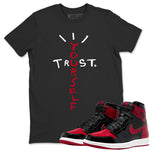 Jordan 1 Bred Patent Sneaker Match Tees Trust Yourself Sneaker Tees Jordan 1 Bred Patent Sneaker Release Tees Unisex Shirts