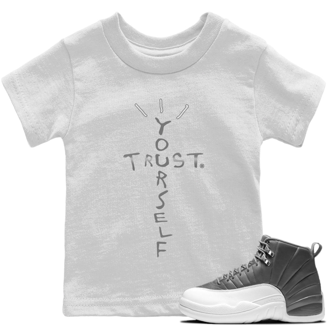 Jordan 12 Stealth Sneaker Match Tees Trust Yourself Sneaker Tees Jordan 12 Stealth Sneaker Release Tees Kids Shirts
