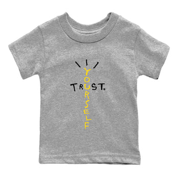  Sneaker Match Tees Trust Yourself Sneaker Tees Air Jordan 4 Retro Thunder Sneaker Release Tees Kids Shirts Heather Grey 2
