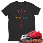 Yeezy 700 Hi-Res Red Sneaker Match Tees Trust Yourself Sneaker Tees Yeezy 700 Hi-Res Red Sneaker Release Tees Unisex Shirts