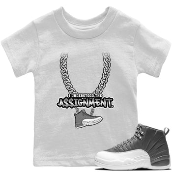 Jordan 12 Stealth Sneaker Match Tees Understood Assignment Sneaker Tees Jordan 12 Stealth Sneaker Release Tees Kids Shirts