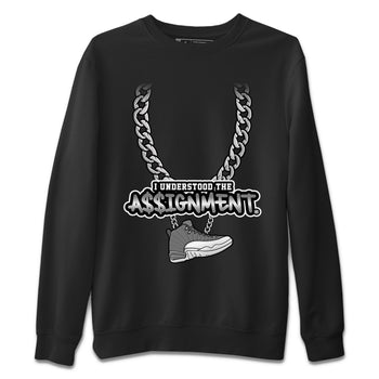 Jordan 12 Stealth Sneaker Match Tees Understood Assignment Sneaker Tees Jordan 12 Stealth Sneaker Release Tees Unisex Shirts