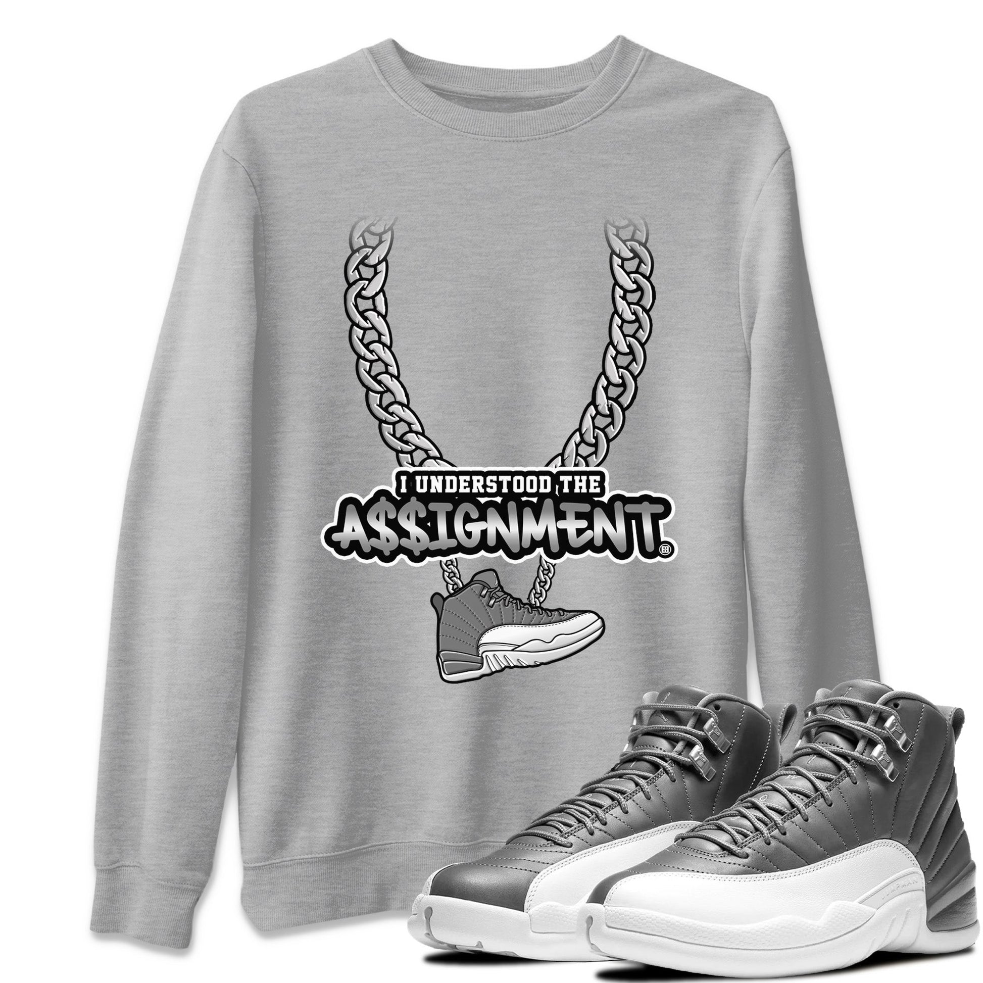 Jordan 12 Stealth Sneaker Match Tees Understood Assignment Sneaker Tees Jordan 12 Stealth Sneaker Release Tees Unisex Shirts