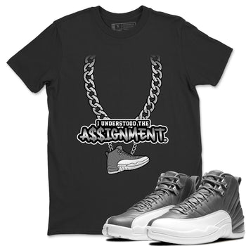 Jordan 12 Stealth Sneaker Match Tees Understood Assignment Sneaker Tees Jordan 12 Stealth Sneaker Release Tees Unisex Shirts