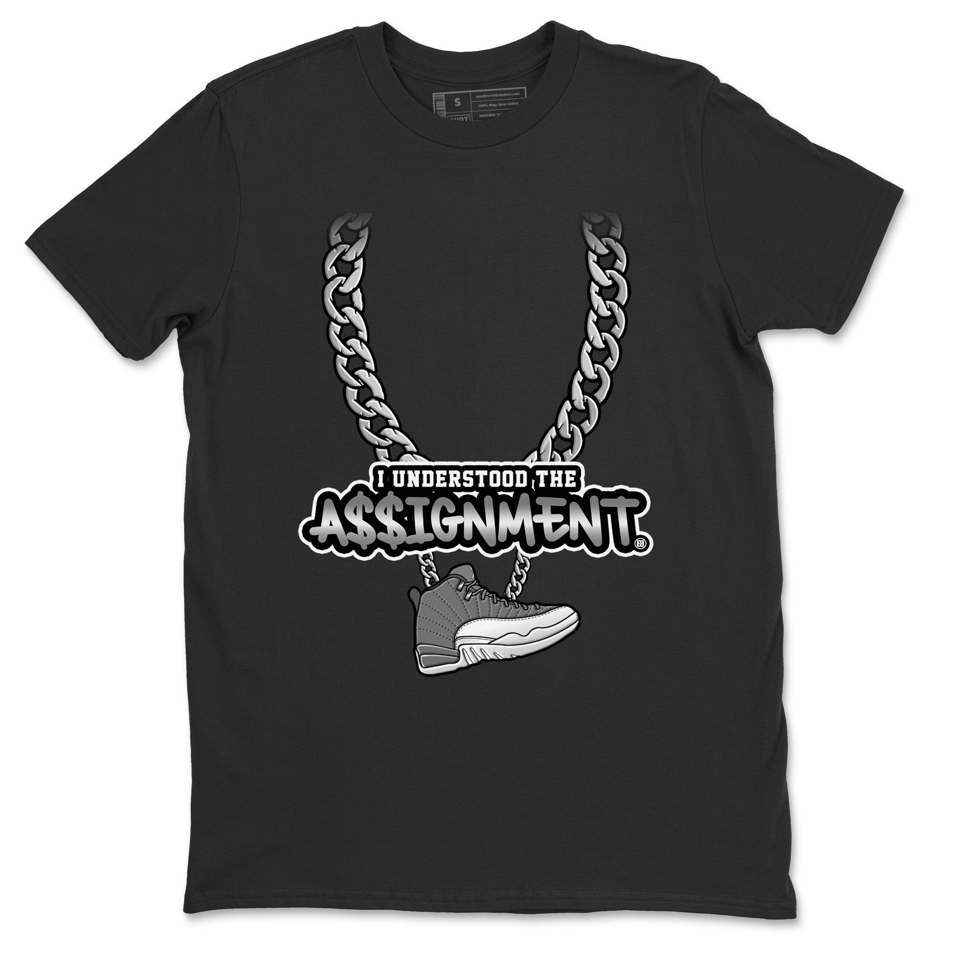 Jordan 12 Stealth Sneaker Match Tees Understood Assignment Sneaker Tees Jordan 12 Stealth Sneaker Release Tees Unisex Shirts