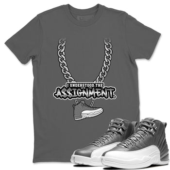 Jordan 12 Stealth Sneaker Match Tees Understood Assignment Sneaker Tees Jordan 12 Stealth Sneaker Release Tees Unisex Shirts