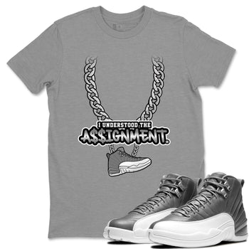 Jordan 12 Stealth Sneaker Match Tees Understood Assignment Sneaker Tees Jordan 12 Stealth Sneaker Release Tees Unisex Shirts