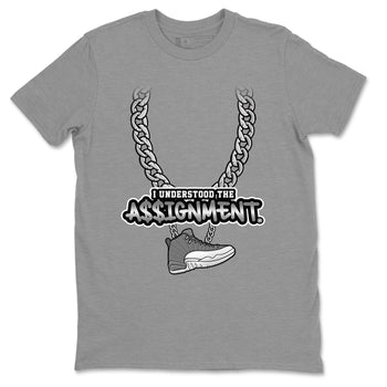 Jordan 12 Stealth Sneaker Match Tees Understood Assignment Sneaker Tees Jordan 12 Stealth Sneaker Release Tees Unisex Shirts