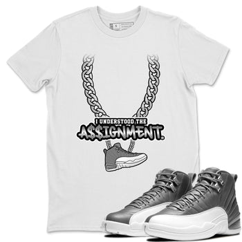 Jordan 12 Stealth Sneaker Match Tees Understood Assignment Sneaker Tees Jordan 12 Stealth Sneaker Release Tees Unisex Shirts