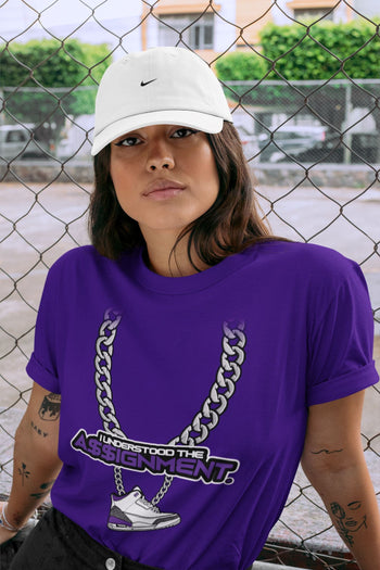 Jordan 3 Dark Iris Sneaker Match Tees Understood Assignment Sneaker Tees Jordan 3 Dark Iris Sneaker Release Tees Unisex Shirts