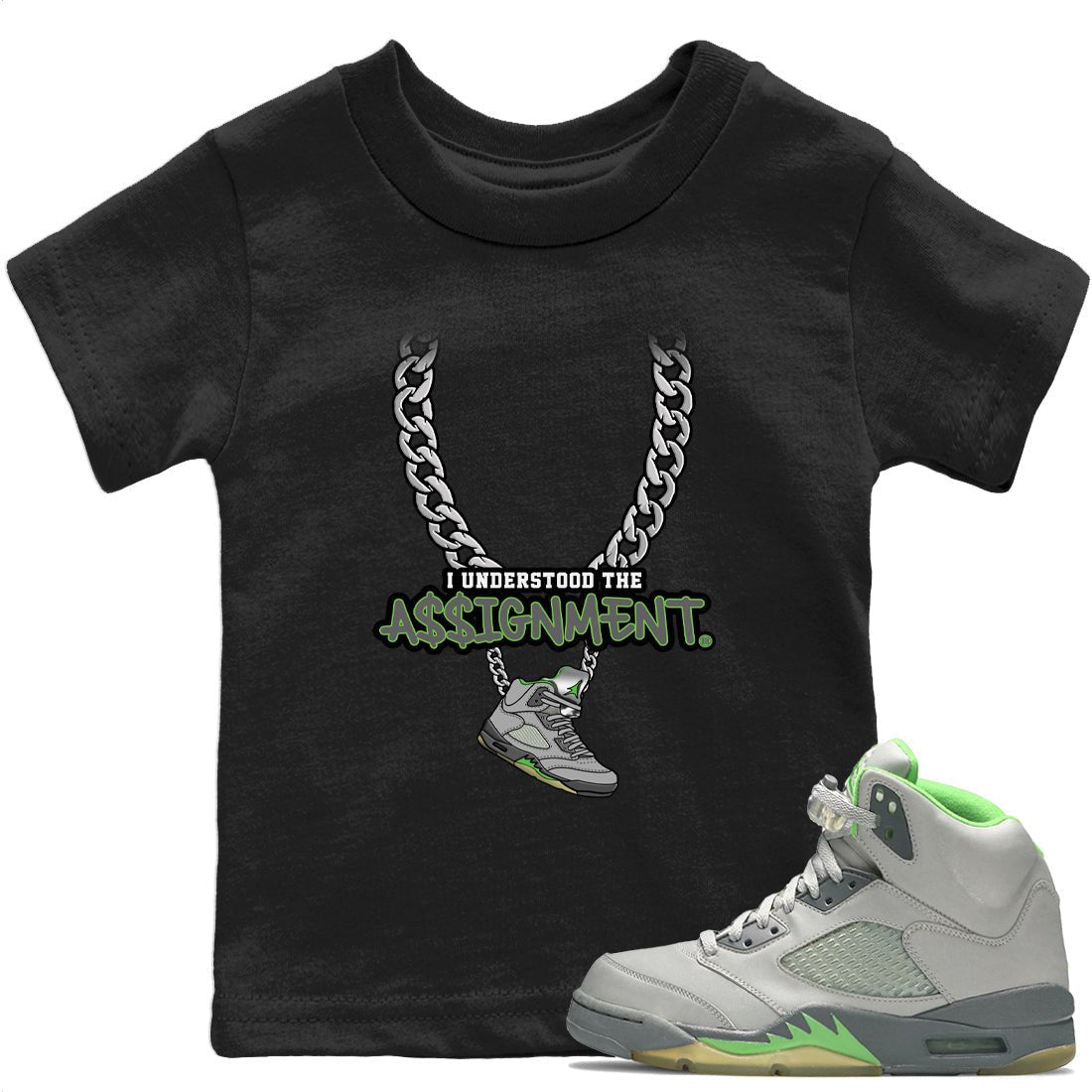 Jordan 5 Green Bean Sneaker Match Tees Understood Assignment Sneaker Tees Jordan 5 Green Bean Sneaker Release Tees Kids Shirts