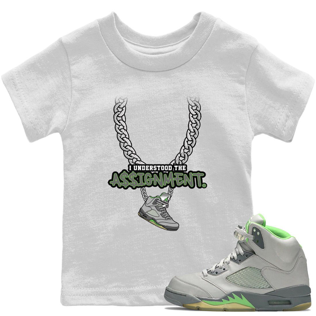 Jordan 5 Green Bean Sneaker Match Tees Understood Assignment Sneaker Tees Jordan 5 Green Bean Sneaker Release Tees Kids Shirts