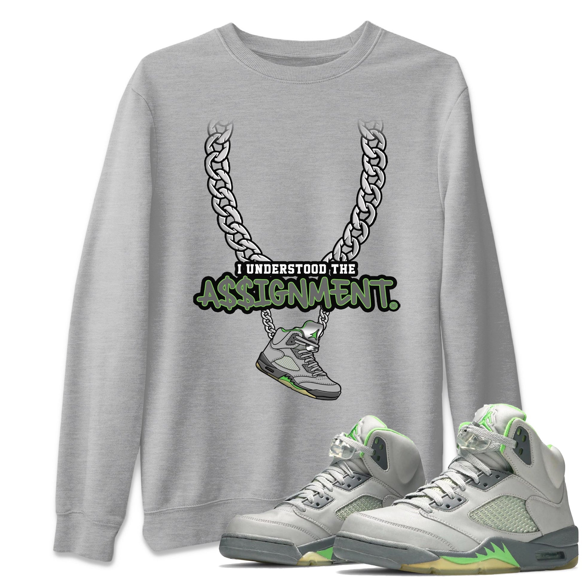Jordan 5 Green Bean Sneaker Match Tees Understood Assignment Sneaker Tees Jordan 5 Green Bean Sneaker Release Tees Unisex Shirts