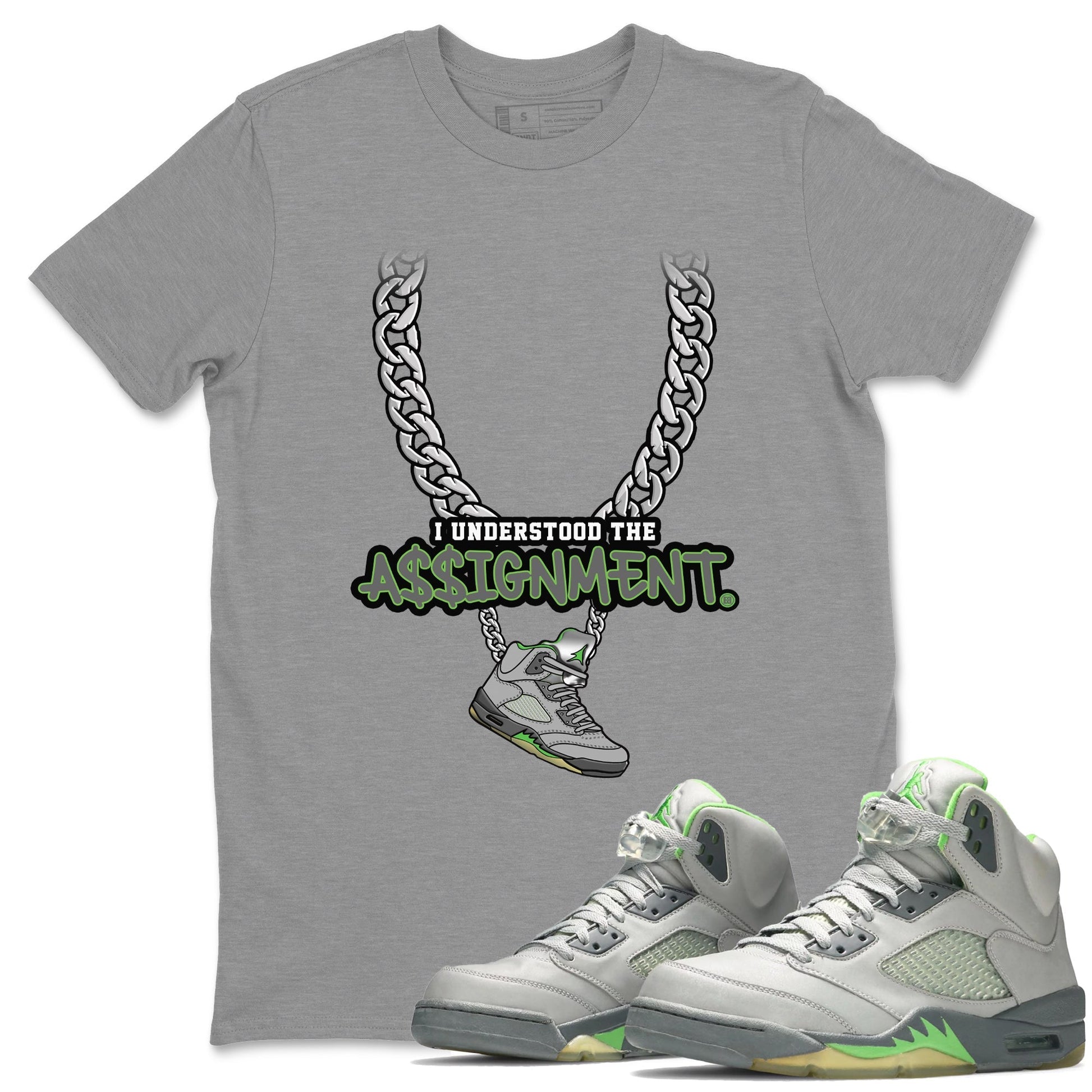 Jordan 5 Green Bean Sneaker Match Tees Understood Assignment Sneaker Tees Jordan 5 Green Bean Sneaker Release Tees Unisex Shirts