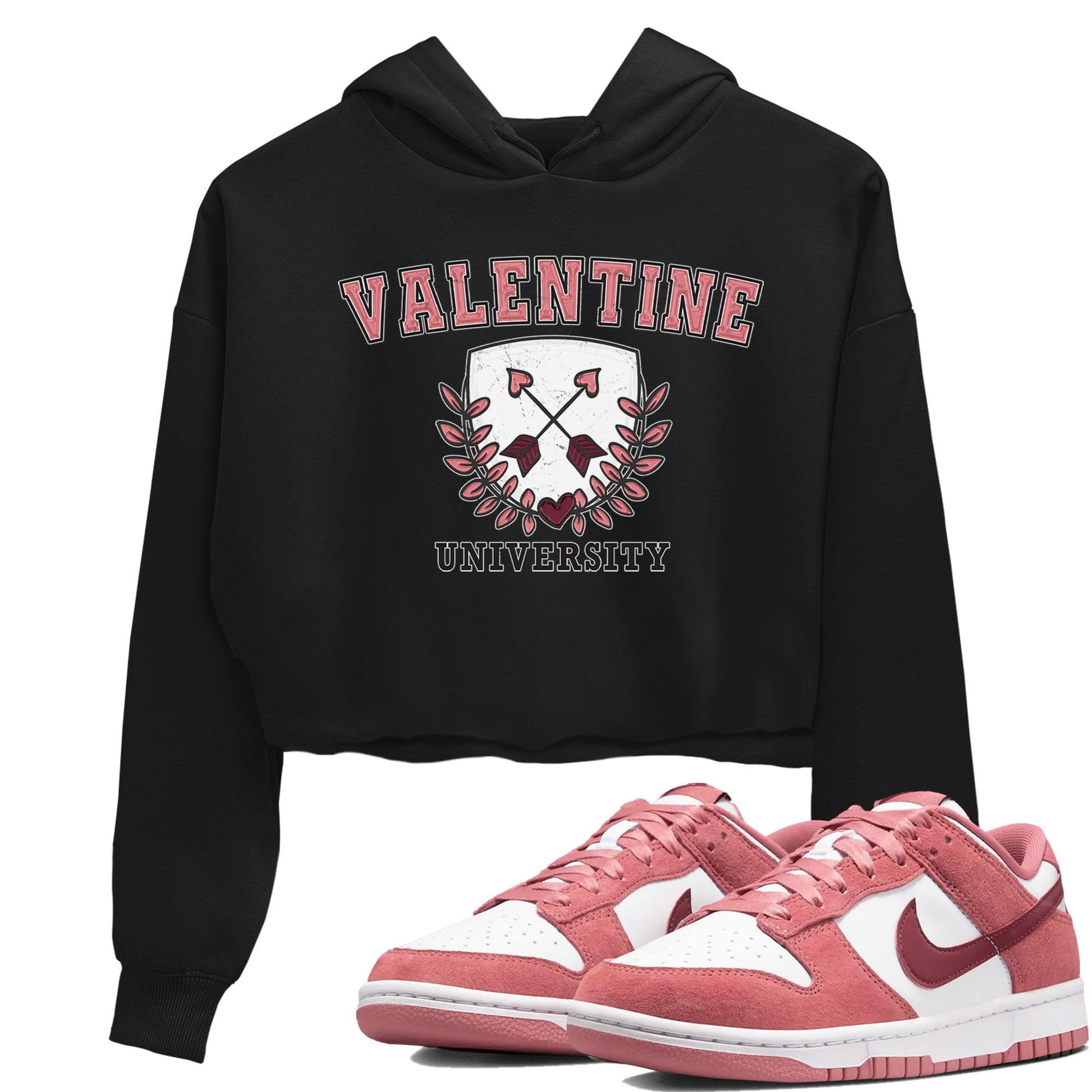 Dunk Valentine's Day shirt to match jordans University sneaker tees Dunks Valentine's Day SNRT sneaker Release Tees Black 1 crop length shirt