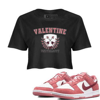 Dunk Valentine's Day shirt to match jordans University sneaker tees Dunks Valentine's Day SNRT sneaker Release Tees Black 1 crop length shirt