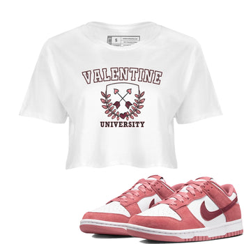 Dunk Valentine's Day shirt to match jordans University sneaker tees Dunks Valentine's Day SNRT sneaker Release Tees White 1 crop length shirt
