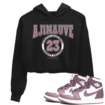 Air Jordan 1 Mauve shirt to match jordans Varsity sneaker tees AJ1 Mauve SNRT Sneaker Tees Sneaker Matching Clothing Brand Black 1 Crop T-Shirt