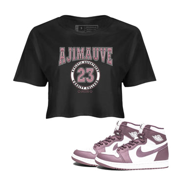 Air Jordan 1 Mauve shirt to match jordans Varsity sneaker tees AJ1 Mauve SNRT Sneaker Tees Sneaker Matching Clothing Brand Black 1 Crop T-Shirt