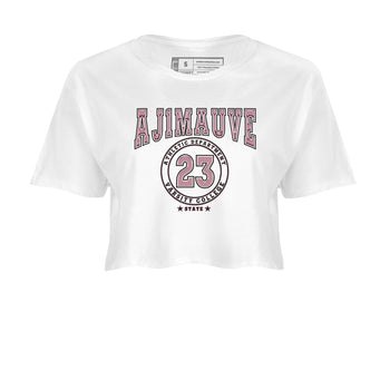 Air Jordan 1 Mauve shirt to match jordans Varsity sneaker tees AJ1 Mauve SNRT Sneaker Tees Sneaker Matching Clothing Brand White 2 Crop T-Shirt