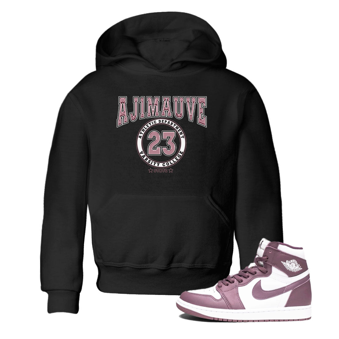 Air Jordan 1 Mauve shirt to match jordans Varsity sneaker tees AJ1 Mauve SNRT Sneaker Tees Sneaker Matching Clothing Brand Baby Toddler Black 1 T-Shirt