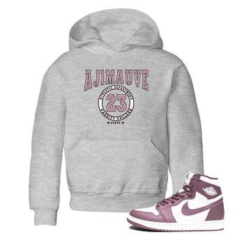 Air Jordan 1 Mauve shirt to match jordans Varsity sneaker tees AJ1 Mauve SNRT Sneaker Tees Sneaker Matching Clothing Brand Baby Toddler Heather Grey 1 T-Shirt
