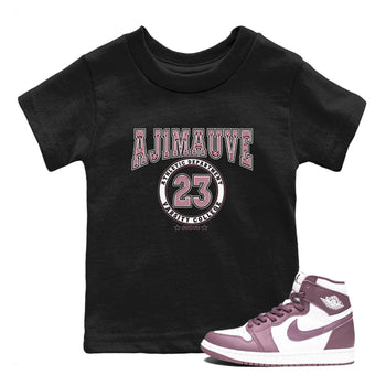 Air Jordan 1 Mauve shirt to match jordans Varsity sneaker tees AJ1 Mauve SNRT Sneaker Tees Sneaker Matching Clothing Brand Baby Toddler Black 1 T-Shirt