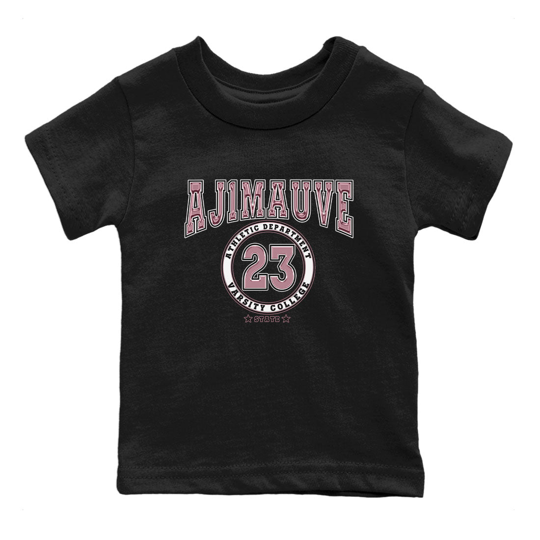 Air Jordan 1 Mauve shirt to match jordans Varsity sneaker tees AJ1 Mauve SNRT Sneaker Tees Sneaker Matching Clothing Brand Baby Toddler Black 2 T-Shirt
