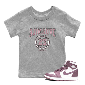 Air Jordan 1 Mauve shirt to match jordans Varsity sneaker tees AJ1 Mauve SNRT Sneaker Tees Sneaker Matching Clothing Brand Baby Toddler Heather Grey 1 T-Shirt