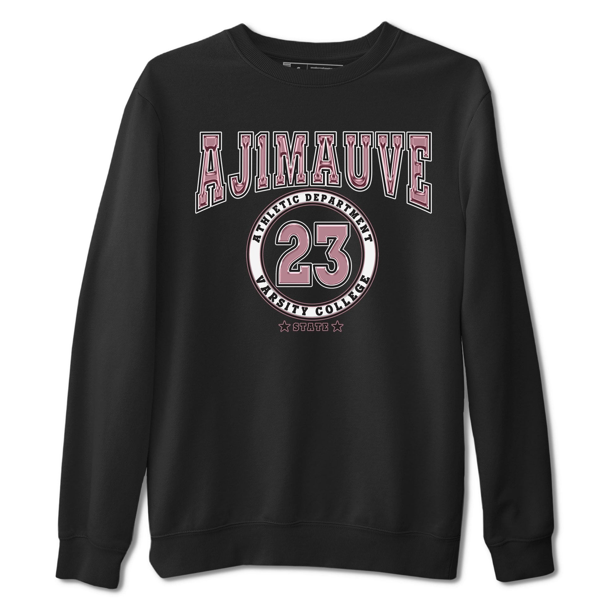 Air Jordan 1 Mauve shirt to match jordans Varsity sneaker tees AJ1 Mauve SNRT Sneaker Tees Sneaker Matching Clothing Brand Unisex Sneaker Tee Black 2 T-Shirt