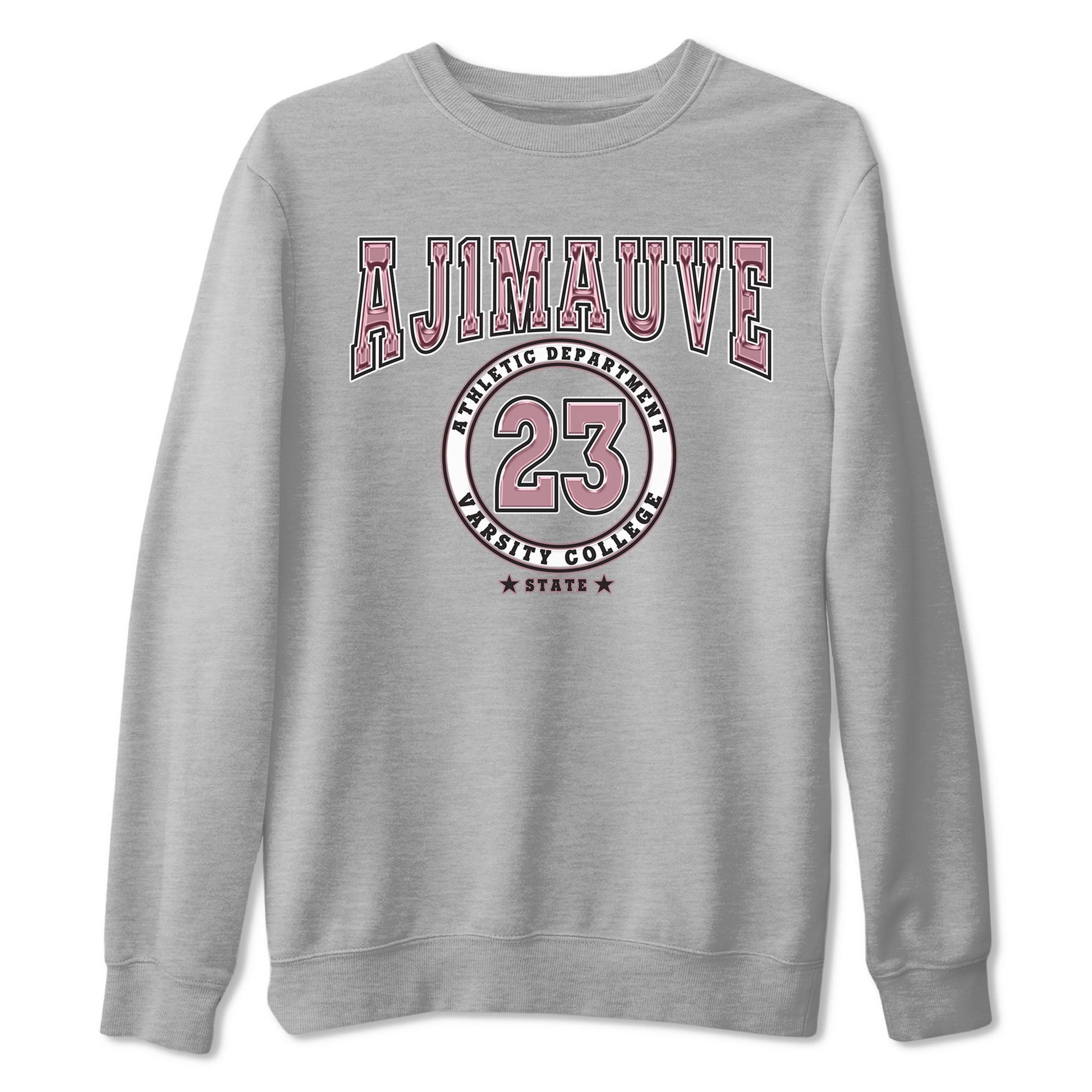 Air Jordan 1 Mauve shirt to match jordans Varsity sneaker tees AJ1 Mauve SNRT Sneaker Tees Sneaker Matching Clothing Brand Unisex Sneaker Tee Heather Grey 2 T-Shirt