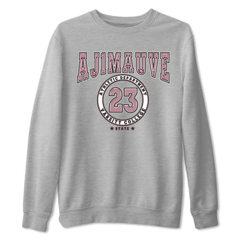 Air Jordan 1 Mauve shirt to match jordans Varsity sneaker tees AJ1 Mauve SNRT Sneaker Tees Sneaker Matching Clothing Brand Unisex Sneaker Tee Heather Grey 2 T-Shirt