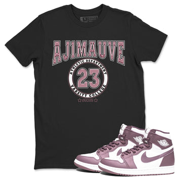 Air Jordan 1 Mauve shirt to match jordans Varsity sneaker tees AJ1 Mauve SNRT Sneaker Tees Sneaker Matching Clothing Brand Unisex Sneaker Tee Black 1 T-Shirt