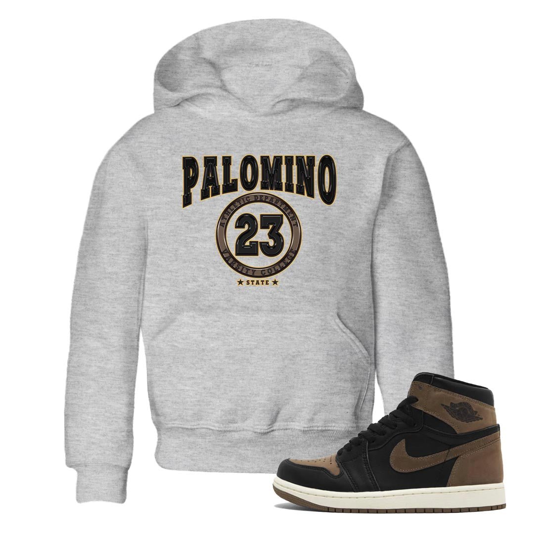 Air Jordan 1 Palomino shirt to match jordans Varsity sneaker tees Crew Neck Jordan 1 Retro High OG Palomino SNRT Sneaker Release Tees Baby Toddler Heather Grey 1 T-Shirt