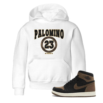 Air Jordan 1 Palomino shirt to match jordans Varsity sneaker tees Crew Neck Jordan 1 Retro High OG Palomino SNRT Sneaker Release Tees Baby Toddler White 1 T-Shirt