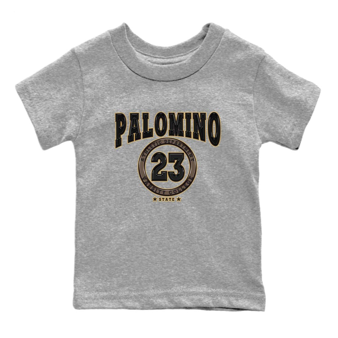 Air Jordan 1 Palomino shirt to match jordans Varsity sneaker tees Crew Neck Jordan 1 Retro High OG Palomino SNRT Sneaker Release Tees Baby Toddler Heather Grey 2 T-Shirt