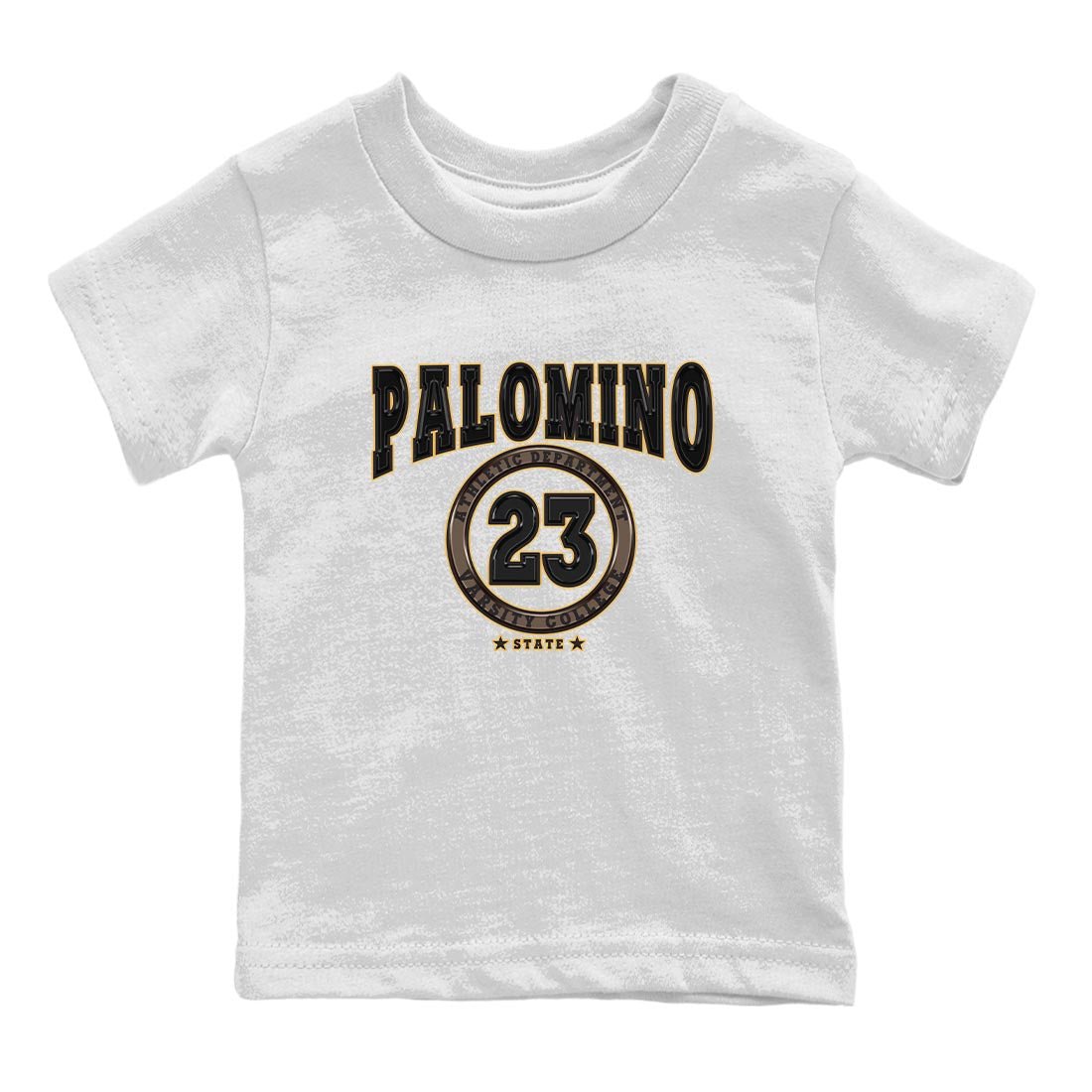 Air Jordan 1 Palomino shirt to match jordans Varsity sneaker tees Crew Neck Jordan 1 Retro High OG Palomino SNRT Sneaker Release Tees Baby Toddler White 2 T-Shirt